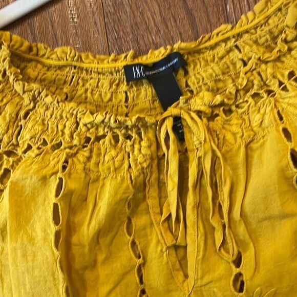 I.N.C. Yellow eyelet coverup or blouse xs/0 - Picture 7 of 8